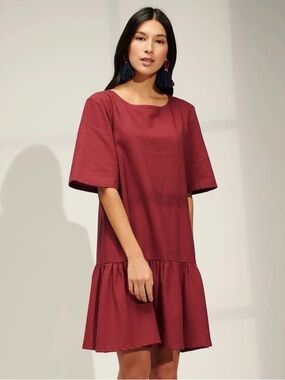 EMMA KNUDSEN • Lauren Dress in Cabernet Red